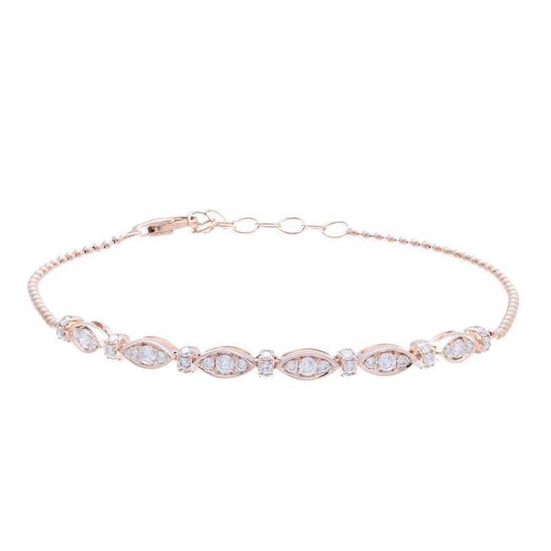 Diamond Carat Weight: This exquisite Gazebo Fancy Collection bracelet features a total of 0.5 carats of round diamonds. A stunning ensemble of 39 round diamonds graces this piece, each set meticulously in place.

Setting Style: The diamonds are