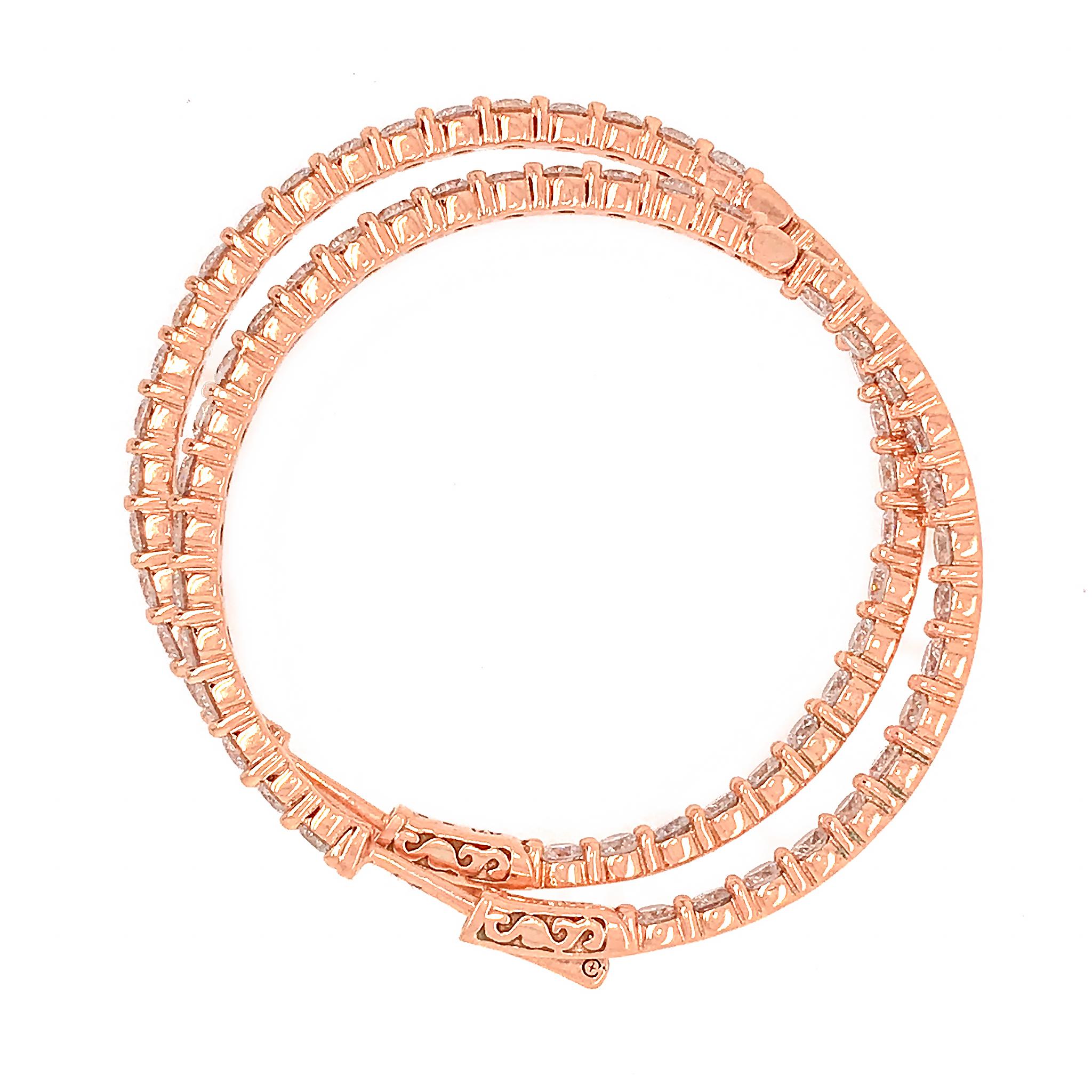 METAL TYPE: 14k Rose Gold (also available in White and Yellow Gold)
STONE WEIGHT: 7.87 ct twd
MEASUREMENT:  1.5 inches
Reference Number: TSER008R-CIHY