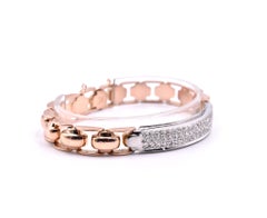14 Karat Rose Gold Diamond ID Bracelet