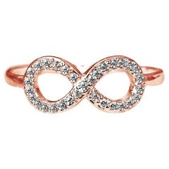 14k Rose Gold Diamond Infinity Ring Love Knot Diamond Ring