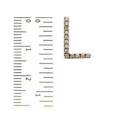 14K Rose Gold Diamond Initial "L" Letter Pendant Charm