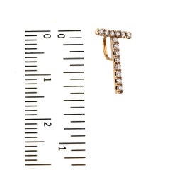 Pendentif lettre initiale "T" en or rose 14K avec diamants