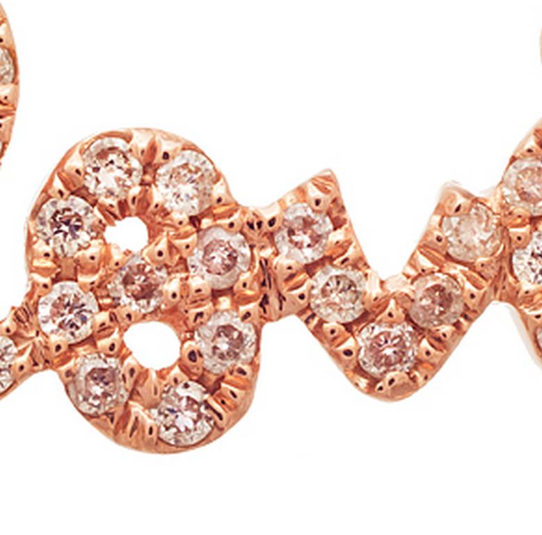 Sydney Evan - Petit collier d'amour en or rose 14K avec diamants Neuf - En vente à New York City, NY