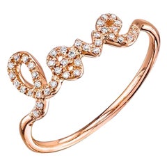 Anello d
amore con diamante in oro rosa 14K