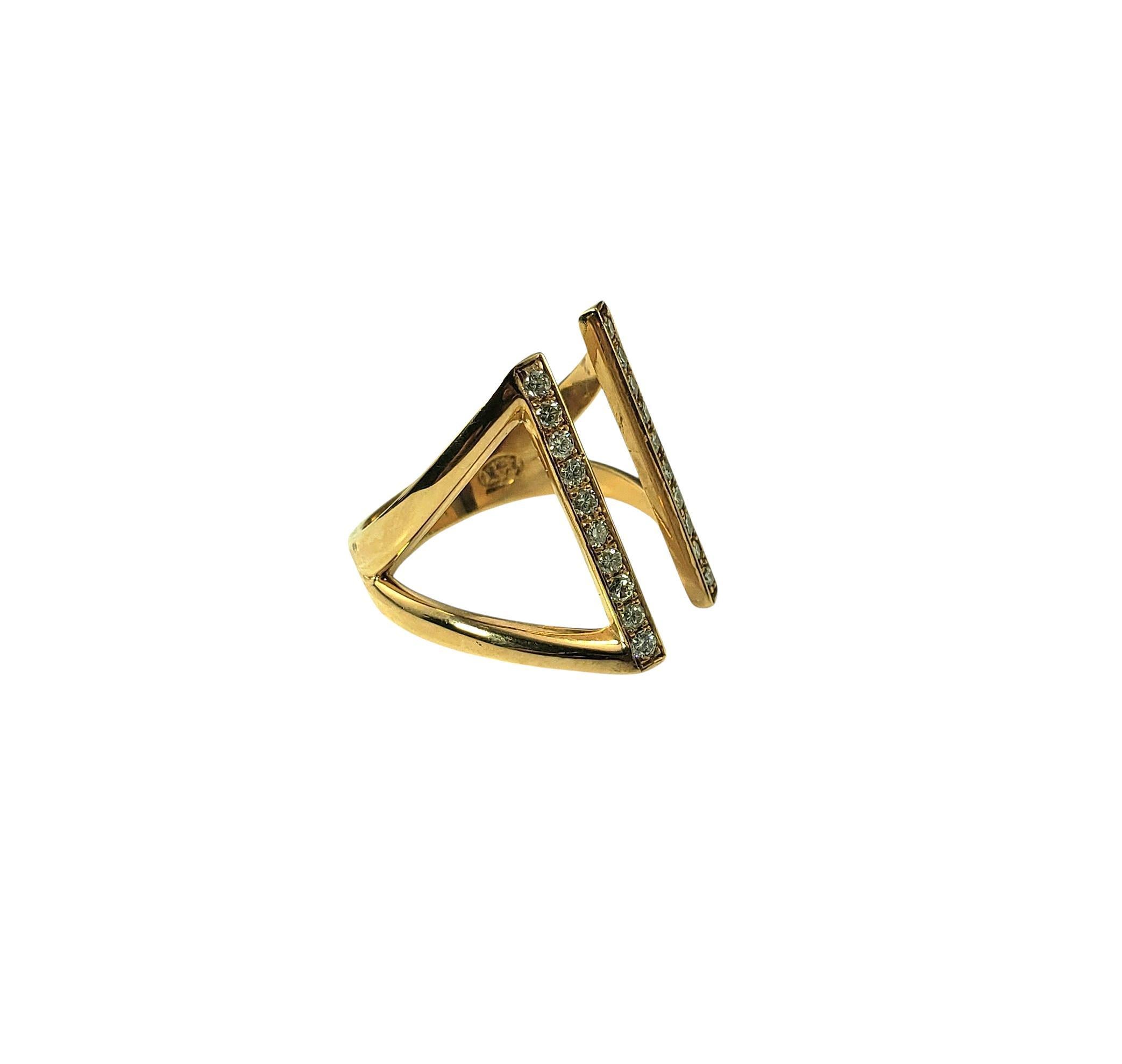 14K Rose Gold Diamond Open Bar Ring Größe 7 #22942 (Brillantschliff) im Angebot