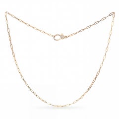 14k Rose Gold Diamond Pave Clasp Paperclip Link Necklace