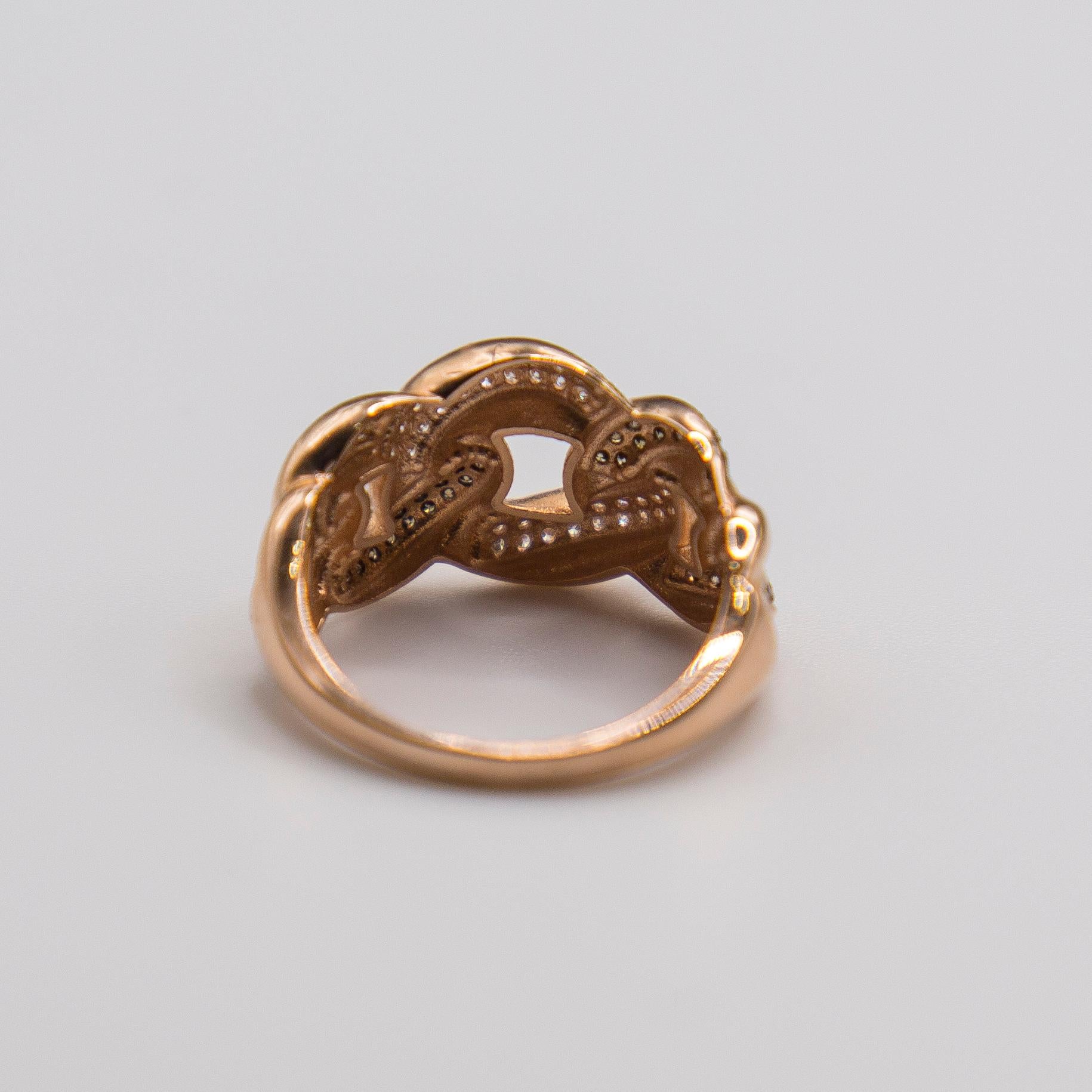 14k Rose Gold Diamond Ring In New Condition For Sale In Birmingham, MI