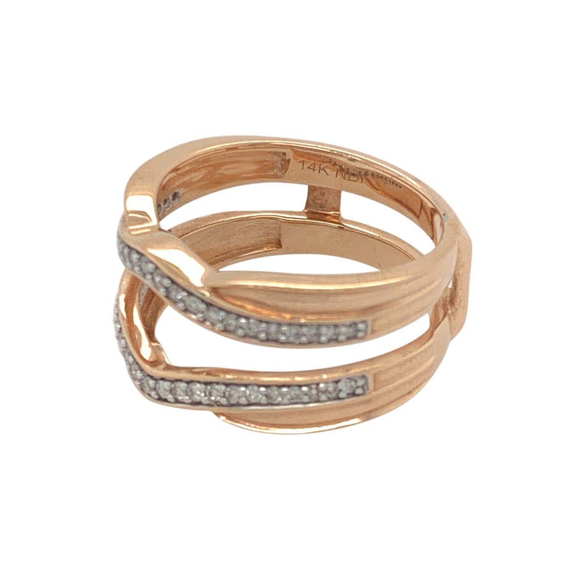 Modern 14K Rose Gold 0.25ct Diamond Enhancer Ring For Sale