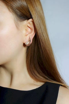 14K Rose Gold Diamond Ruby Wing Earrings