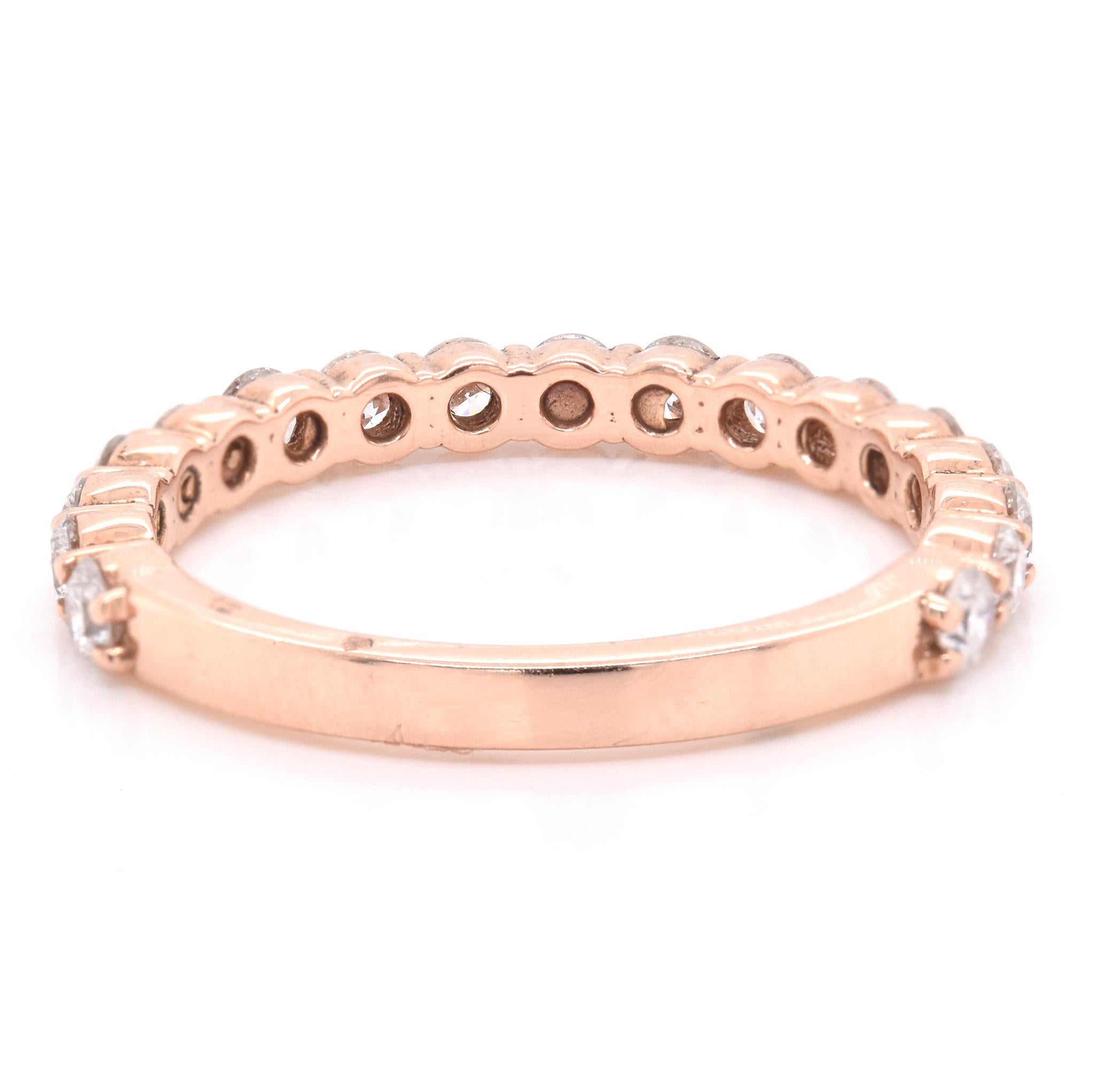 14 Karat Rose Gold Diamond Stackable Anniversary Ring In Excellent Condition In Scottsdale, AZ
