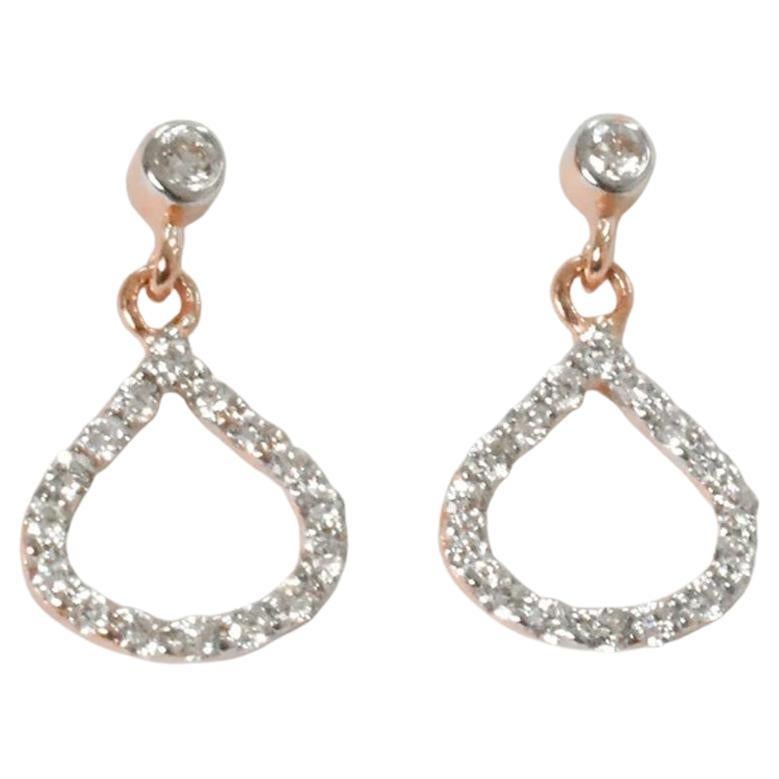 14k Rose Gold Diamond Teardrop Studs Wedding Stud Earrings Bridal Earrings