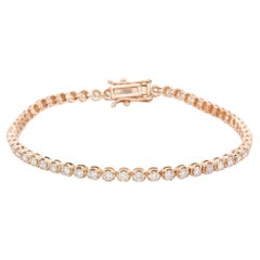 Bracelet tennis en or rose 14 carats et diamants 1,68 carat