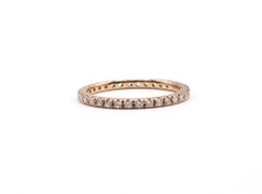 14 Karat Rose Gold Natural Diamond Thin Eternity Band Stackable Ring