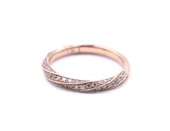 14 Karat Rose Gold Diamond Twist Band