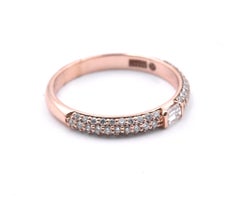 14 Karat Rose Gold Diamond Wedding Band