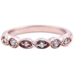 14 Karat Rose Gold Diamond Wedding Band