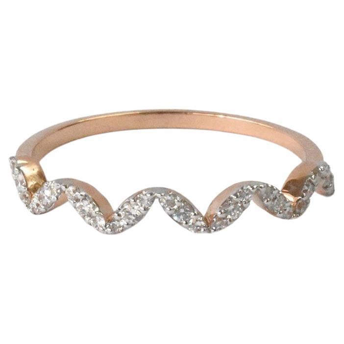 14k Rose Gold Diamond Wedding Band Ring Half Eternity Ring Engagement Ring