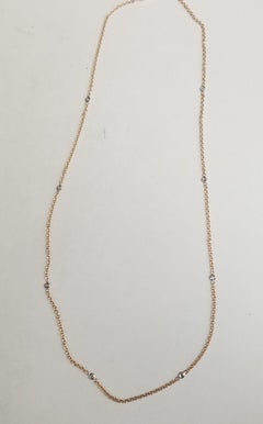 14 Karat Rose Gold Diamonds by the Yard Necklace