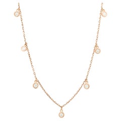 Collier en or rose 14 carats avec diamants au mètre
