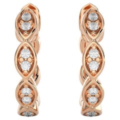 14K Rose Gold Diamonds Huggie Earring -0.07 CTW