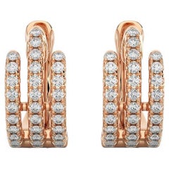 14K Rose Gold Diamonds Huggie Earring -0.40 CTW