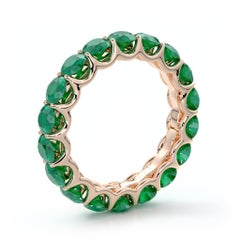 14 Karat Gold Emerald Eternal Fit Eternity Band Features 4.50 Carat of Green