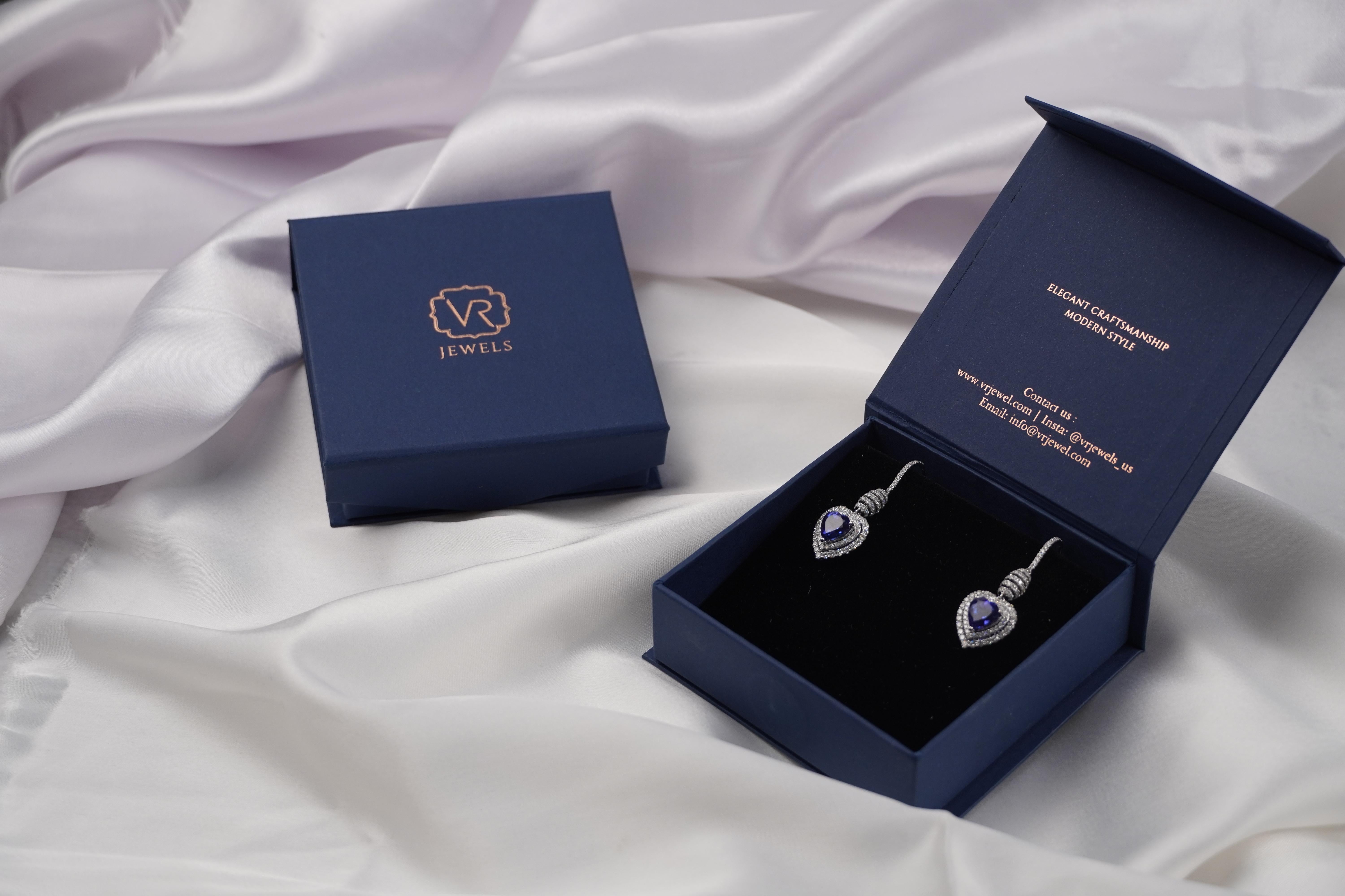 14K Rose Gold Emerald Ruby and Blue Sapphire Dangle Earrings with Diamonds For Sale 2
