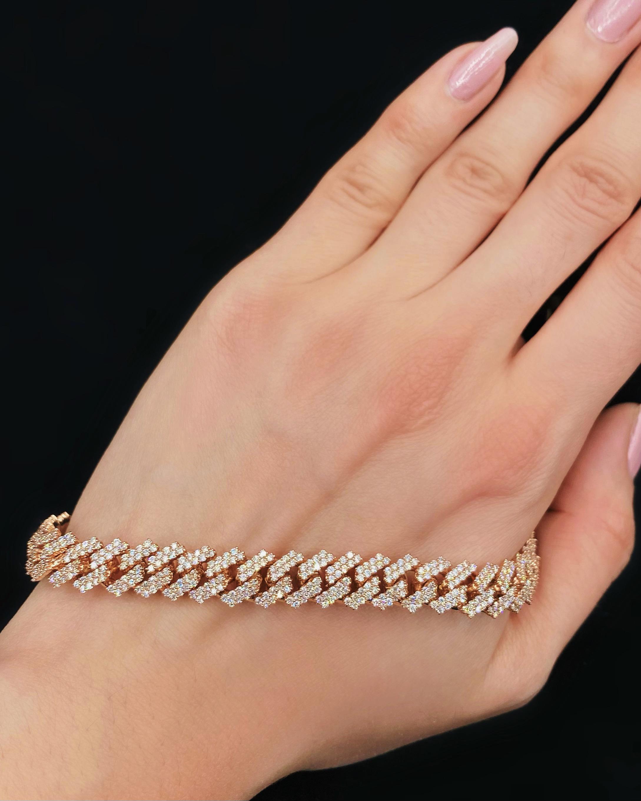 14k rose gold cuban link bracelet