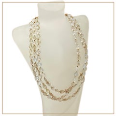 14K Rose Gold gefüllt Dreifach-Strang Topas Halskette, Artisan Design, USA