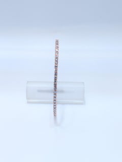 Bracelet tennis extensible en or rose 14 carats avec diamants naturels