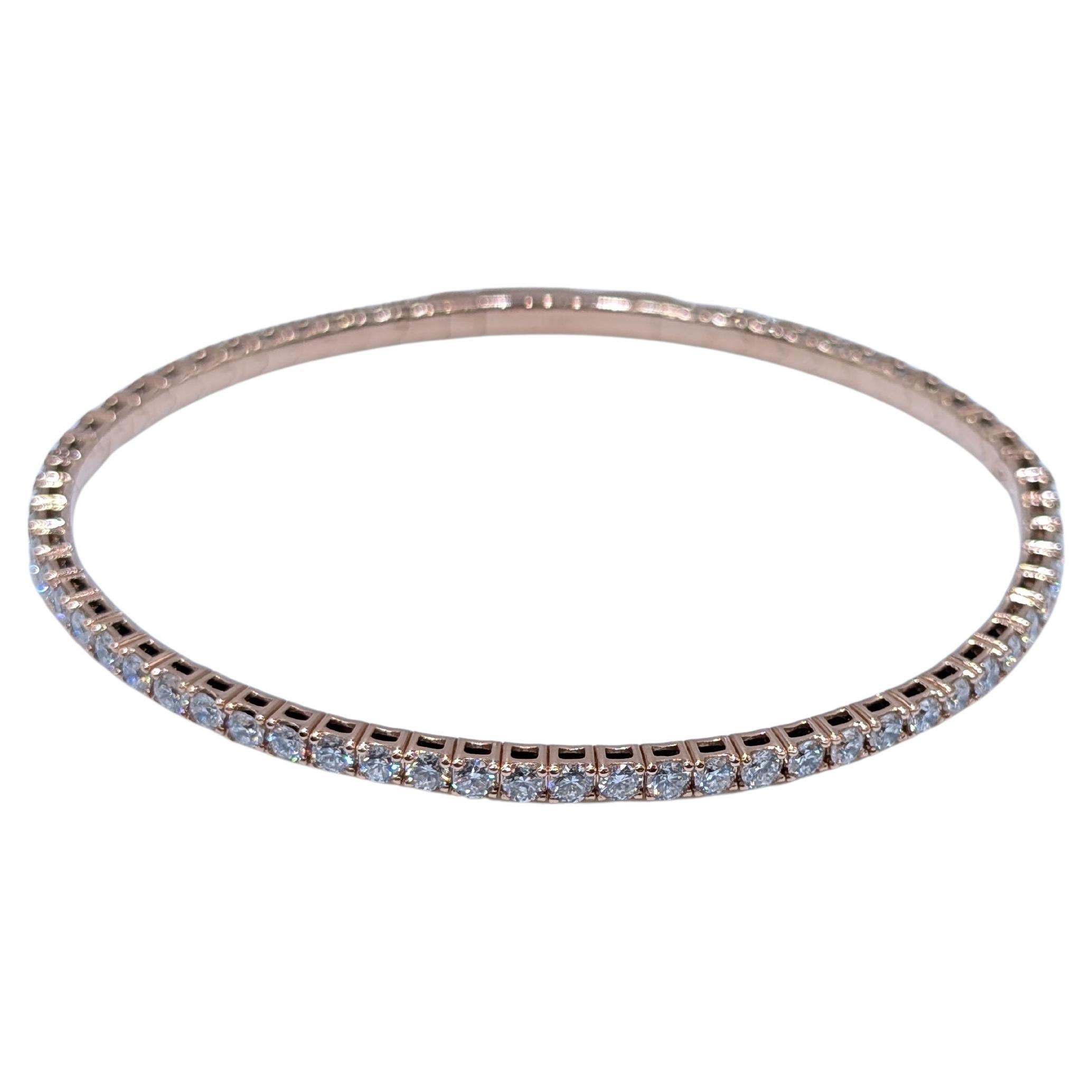 14k Rose Gold Flex Natural Diamond Tennis Bracelet