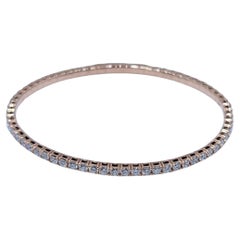 14k Rose Gold Flex Natural Diamond Tennis Bracelet