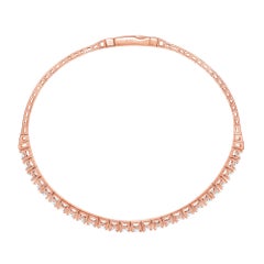 14K Rose Gold Flexible Diamond Bangle Bracelet