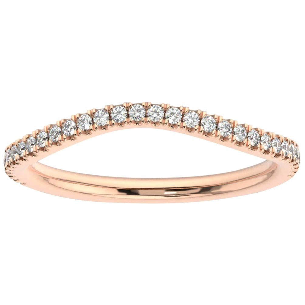 14K Rose Gold Frances Petite Curve Diamond Ring '1/5 Ct. tw' For Sale