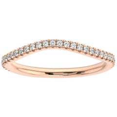 Bague Frances Petite courbe en or rose 14 carats avec diamants (1/5 ct. tw)