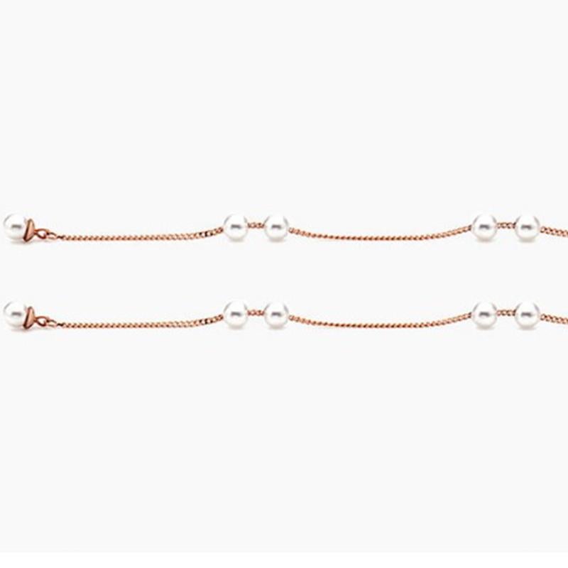 Taglio a rosa Orecchini a filetto con perle d'acqua dolce in oro rosa 14K in vendita