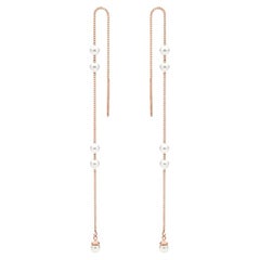 Freshwater Pearl 14K Rose Gold Threader Earrings