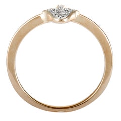 14 Karat Rose Gold Full Diamond Small Hamsa Ring