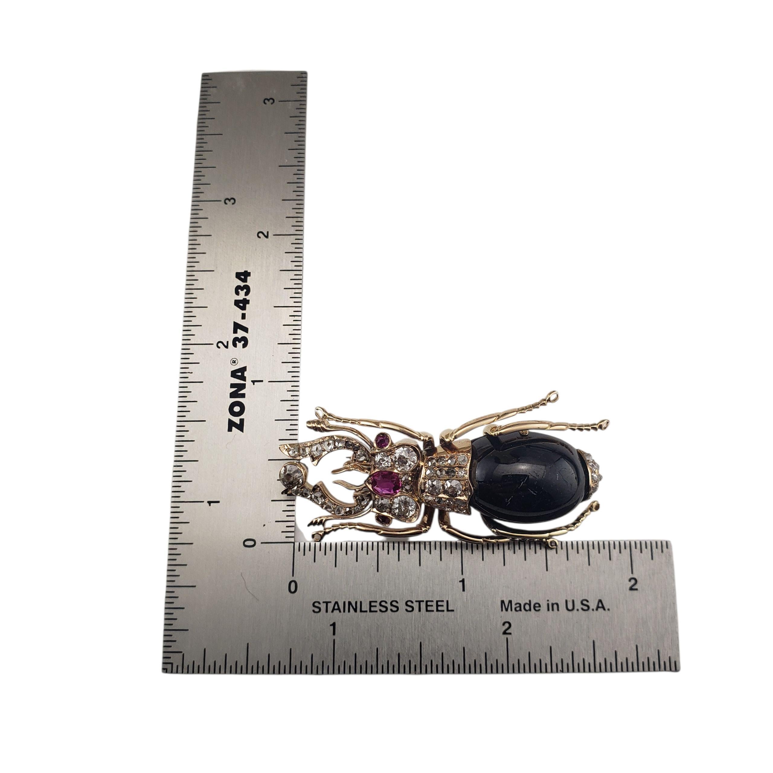 Donna Spilla a forma di scarabeo in oro rosa 14K con granato, zaffiro e diamante #22388 in vendita