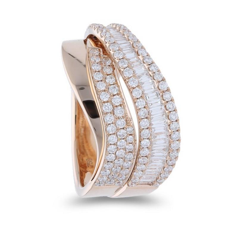 Poids en carats des diamants : Cette exquise bague Gazebo Light of Muse Fancy Ring affiche un total de 1,44 carats de diamants. La bague comporte 91 diamants ronds et 28 diamants baguettes, tous soigneusement choisis pour leur brillance et leur