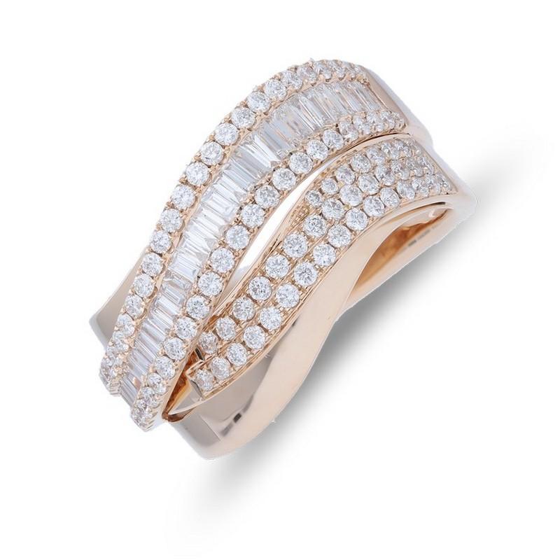 Modern 14K Rose Gold Gazebo Light of Muse Fancy Ring with 1.44 Carat Diamonds For Sale