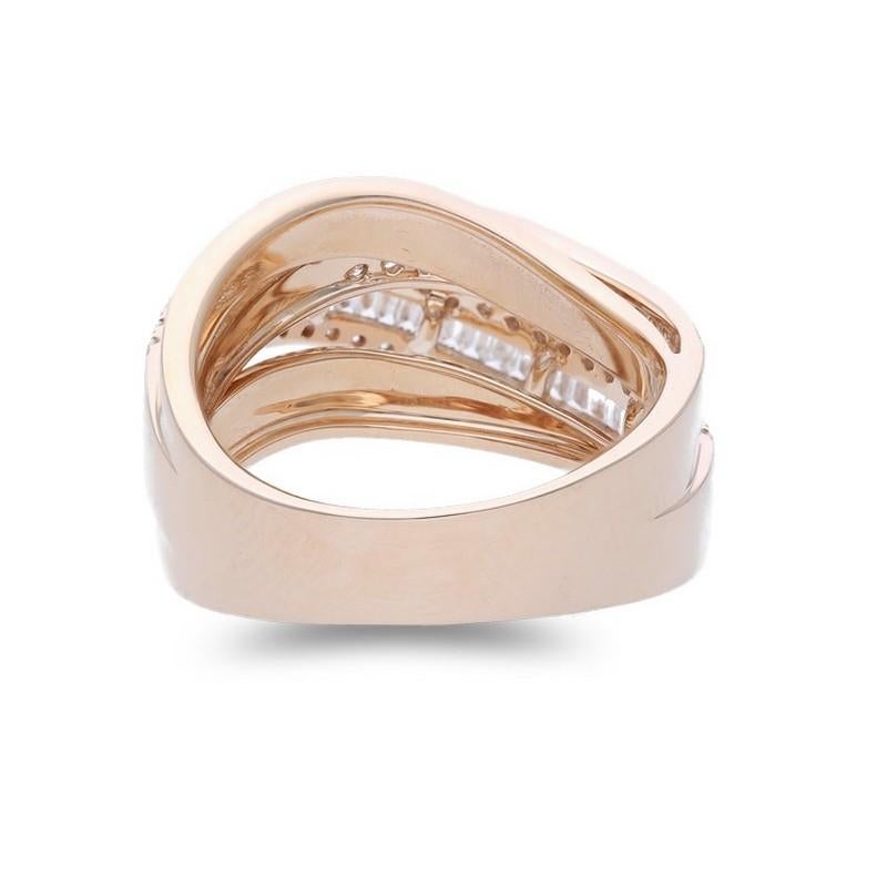 Round Cut 14K Rose Gold Gazebo Light of Muse Fancy Ring with 1.44 Carat Diamonds For Sale