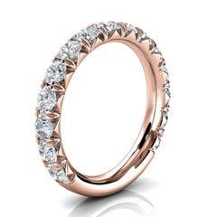 14k Roségold GIA Französischer Pavé-Diamantring '1 1/2 Ct. tw'