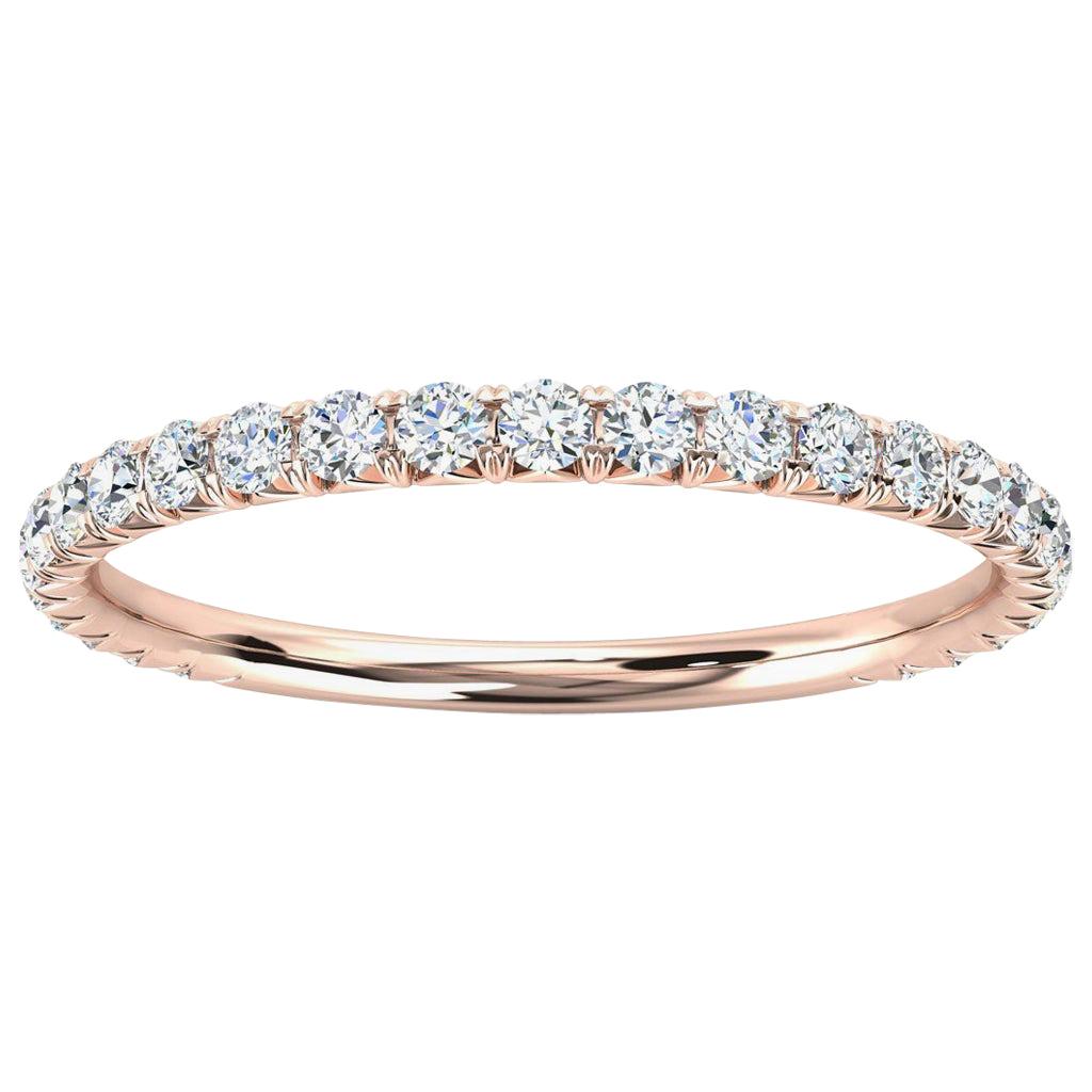 For Sale:  14k Rose Gold GIA French Pave Diamond Ring '1/3 Ct. Tw'