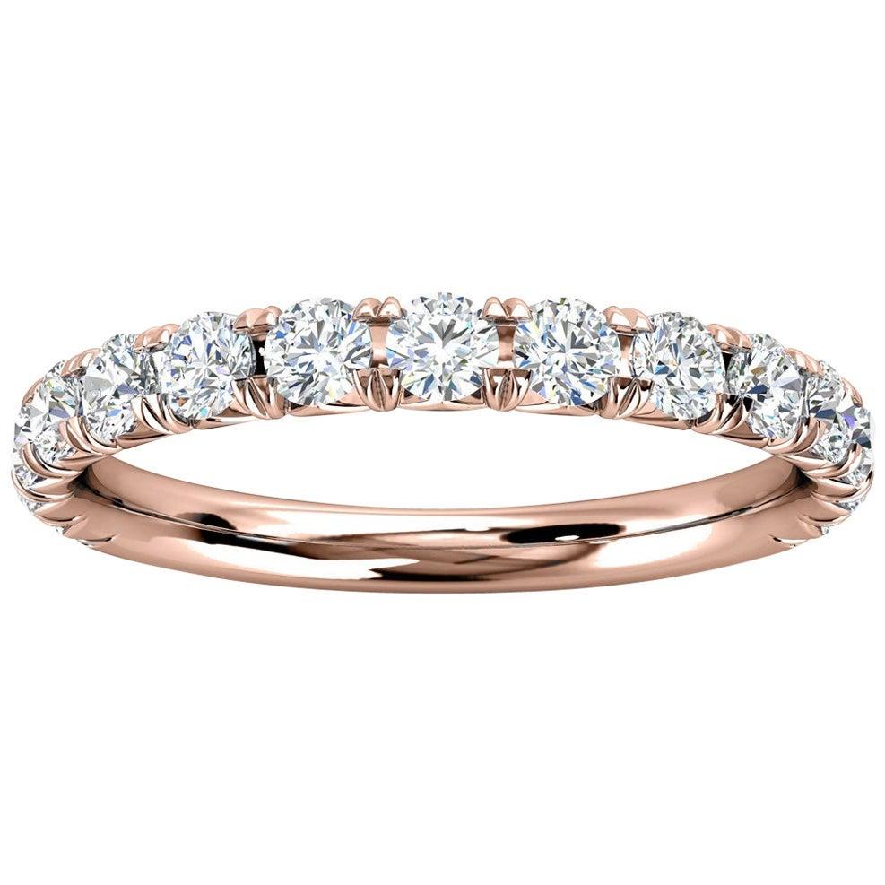 For Sale:  14k Rose Gold GIA French Pave Diamond Ring '3/4 Ct. Tw'