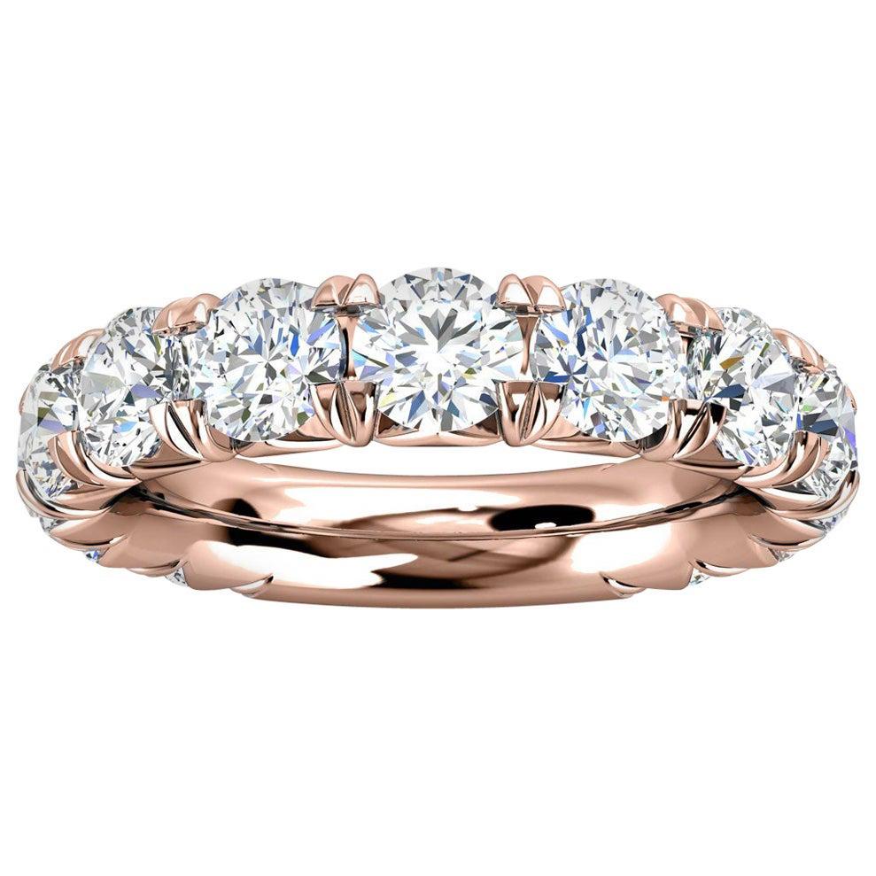 For Sale:  14k Rose Gold GIA French Pave Diamond Ring '3 Ct. Tw'