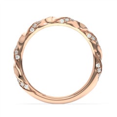 14 Karat Rose Gold Holly Twist Pave Diamond Ring '1/4 Carat'