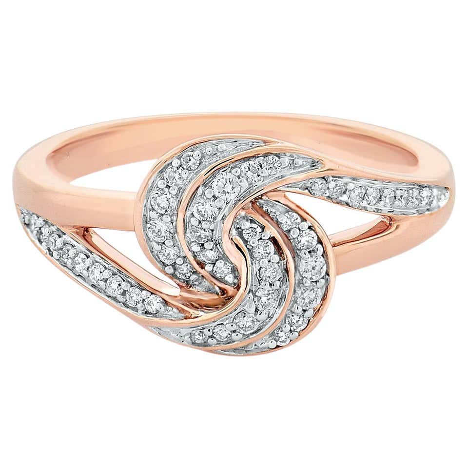 10K Rose Gold 1/2 Carat Round-Cut Diamond Intertwined Multi-Loop ...