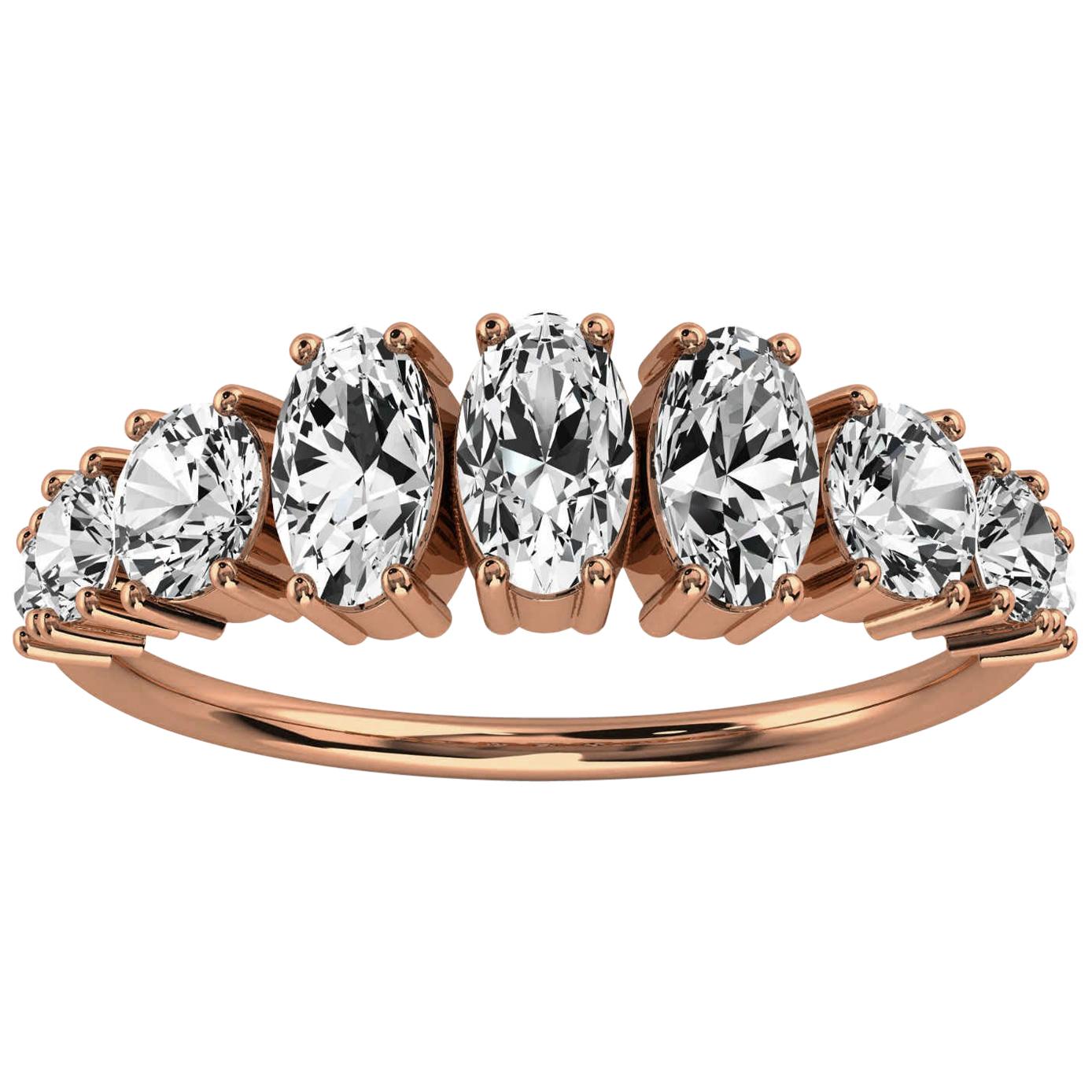 14k Rose Gold Kym Oval and Round Organic Design Diamond Ring '1 1/4 Ct. Tw' For Sale