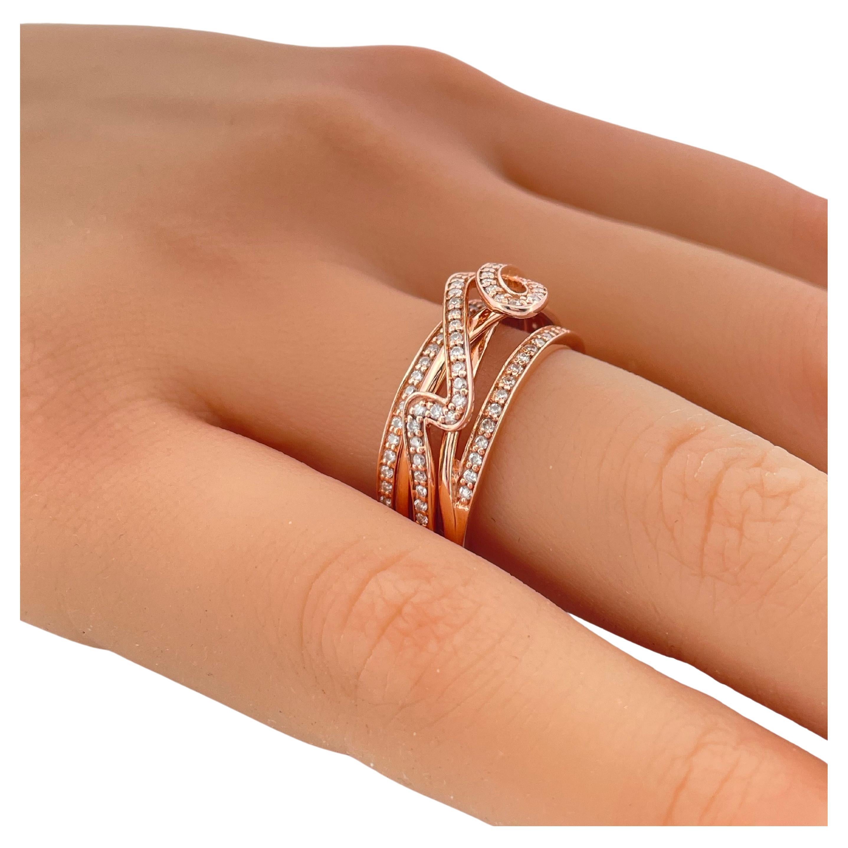 Bague en or rose 14K Le Vian 0.455ctw H-I SI1-SI2 Diamond Ring Unisexe en vente